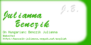 julianna benczik business card